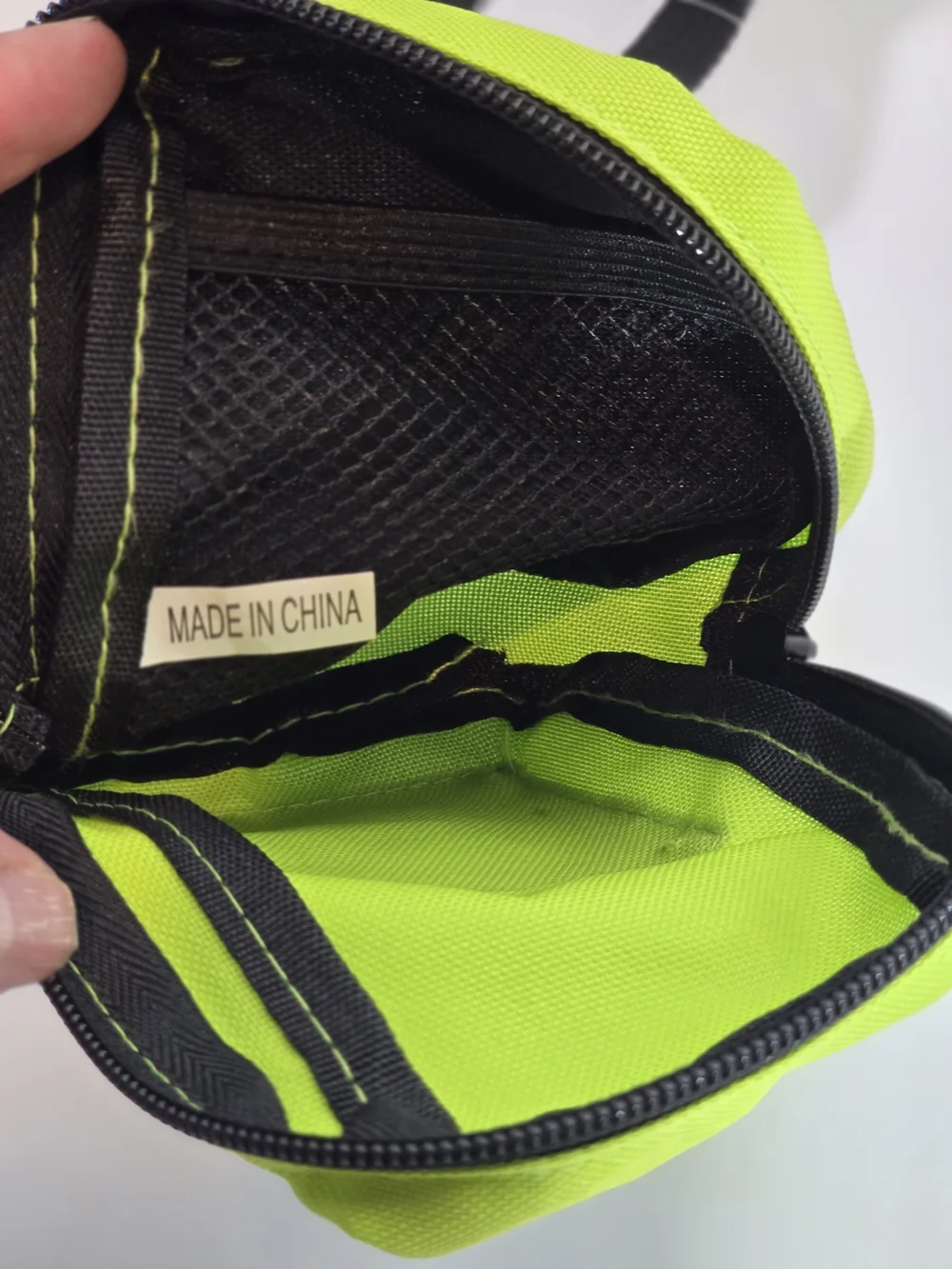 Lime Green Mini Backpack for Men - Casual Everyday Pack. keyring wallet.
